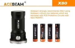 Acebeam X80 12*CREE XHP50.2 Led 25000 Lumens Rescue Searching Led Flashlight Flashlights