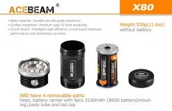 Acebeam X80 12*CREE XHP50.2 Led 25000 Lumens Rescue Searching Led Flashlight Flashlights