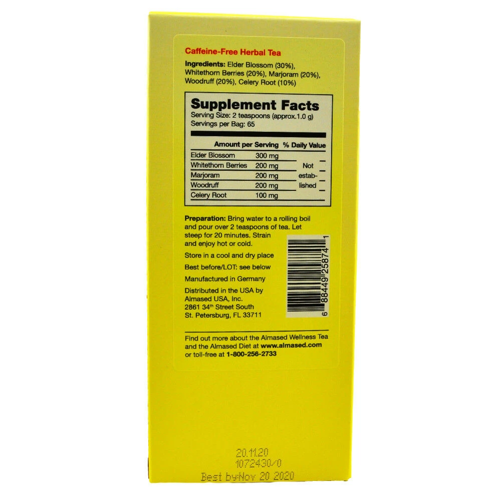 Health Supplements Almased Caffeine-Free Herbal Wellness Tea 3.5 Oz Supports Digestions + Sleep 2 Health Supplements Almased Caffeine-Free Herbal Wellness Tea 3.5 Oz Supports Digestions + Sleep