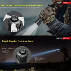 Outdoor Recreation Klarus 360X1 1800 Lumens Tactical Rechargeable Flashlight 360 Degree Dual Switch 13 Outdoor Recreation Klarus 360X1 1800 Lumens Tactical Rechargeable Flashlight 360 Degree Dual Switch