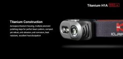 Klarus H1A Rechargeable Headlamp (Titanium) - 550Lm - Battery Included Flashlights