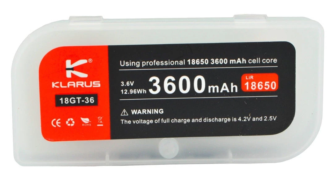 Klarus 18GT-36 18650 3600 MAh Li-ion Rechargeable Battery For LED Flashlights Outdoor Recreation 4 Klarus 18GT-36 18650 3600 MAh Li-ion Rechargeable Battery For LED Flashlights Outdoor Recreation