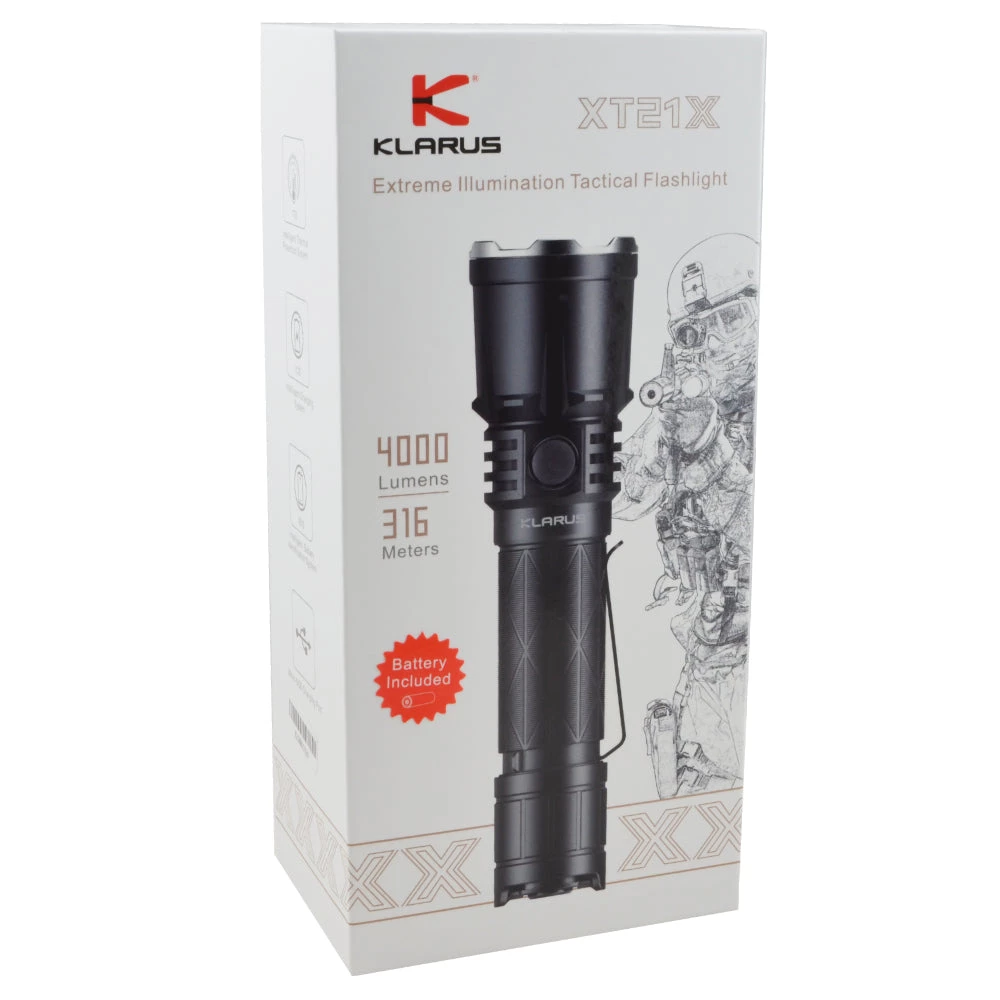 Klarus XT21X Tactical Flashlight, Rechargeable LED Light 4000 Lumens 3 Klarus XT21X Tactical Flashlight, Rechargeable LED Light 4000 Lumens