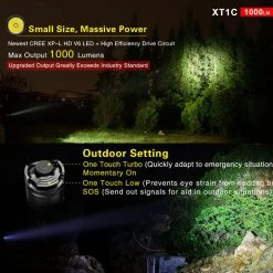 Klarus XT1C 1000 Lumen Tactical EDC Flashlight W/ Rechargeable Battery