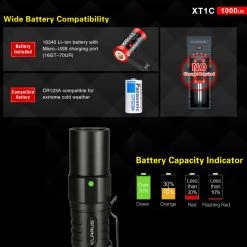 Klarus XT1C 1000 Lumen Tactical EDC Flashlight W/ Rechargeable Battery