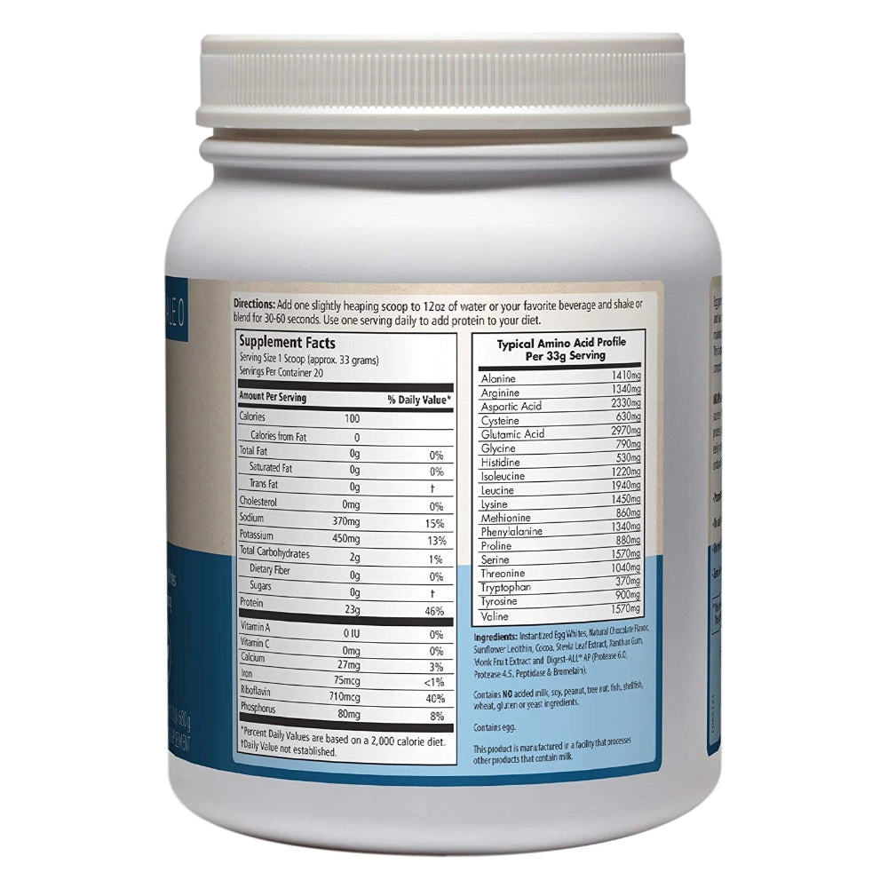Health Supplements MRM Egg White Protein Powder, Paleo, 6 Egg Whites Per Serving 24 Oz Chocolate 3 Health Supplements MRM Egg White Protein Powder, Paleo, 6 Egg Whites Per Serving 24 Oz Chocolate