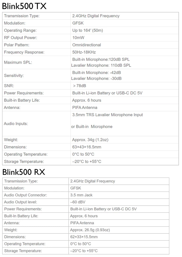 Saramonic Blink 500 B1 (TX+RX) Ultracompact 2.4GHz Wireless Microphone System Outdoor Recreation 8 Saramonic Blink 500 B1 (TX+RX) Ultracompact 2.4GHz Wireless Microphone System Outdoor Recreation
