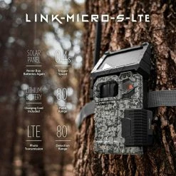 Spypoint LINK-MICRO-S-LTE Solar Cellular Trail Camera With Rechargeable Battery
