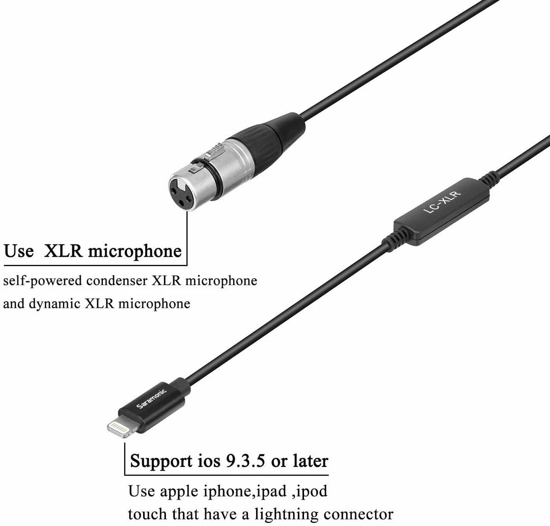 Outdoor Recreation Saramonic LC-XLR Female To Apple Lightning Microphone Interface Cable For IPhone 3 Outdoor Recreation Saramonic LC-XLR Female To Apple Lightning Microphone Interface Cable For IPhone