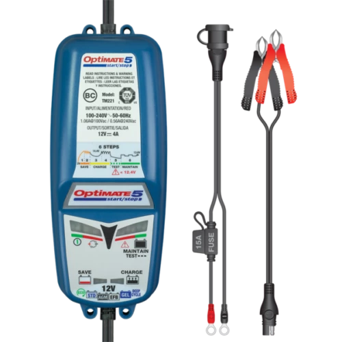 Tecmate OptiMate 5 Start/Stop 12V Battery Charger & Maintainer, TM-221 Outdoor Recreation 1 Tecmate OptiMate 5 Start/Stop 12V Battery Charger & Maintainer, TM-221 Outdoor Recreation