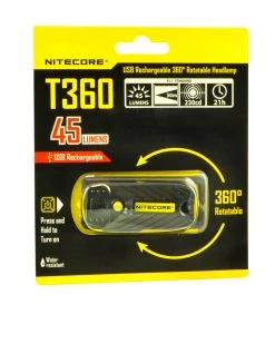 Flashlights NiteCore T360 USB Rechargable Rotateable LED Headlamp