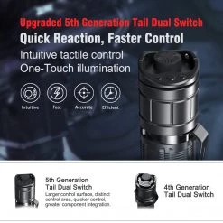 Klarus XT2CR PRO Tactical LED Flashlight, 2100 Lumens, USB C Rechargeable Flashlights