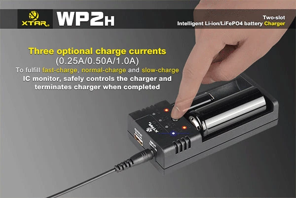 XTAR WP2H Two Slot Intelligent Li-ion LiFePO4 Battery Charger USB Power Bank 9 XTAR WP2H Two Slot Intelligent Li-ion LiFePO4 Battery Charger USB Power Bank